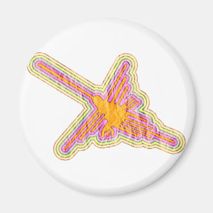 Nazca Lines Hummingbird mit zerknittertem Papieref Magnet