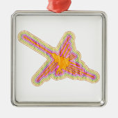 Nazca Lines Hummingbird mit zerknittertem Papieref Ornament Aus Metall (Vorne)