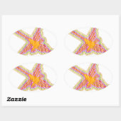 Nazca Lines Hummingbird mit zerknittertem Papieref Ovaler Aufkleber (Blatt)