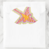 Nazca Lines Hummingbird mit zerknittertem Papieref Ovaler Aufkleber (Tasche)