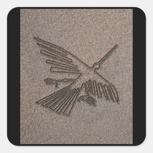 NAZCA LINES HUMMINGBIRD NAZCA LINES ART Geoglyphen Quadratischer Aufkleber (Vorderseite)