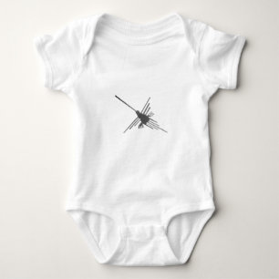 Nazca Lines Hummingbird Newsprint Baby Strampler