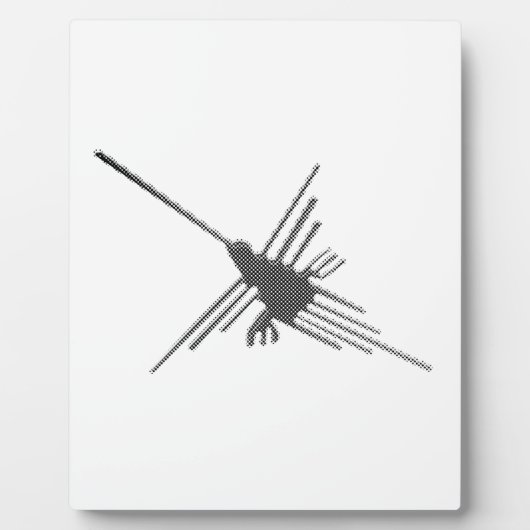 Nazca Lines Hummingbird Newsprint Fotoplatte (Vorderseite)