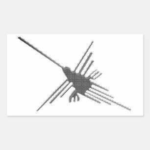 Nazca Lines Hummingbird Newsprint Rechteckiger Aufkleber