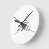 Nazca Lines Hummingbird Newsprint Runde Wanduhr (Winkel)