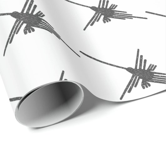 Nazca Lines Hummingbird Old Paper Style Geschenkpapier (Rolleneckpunkt)