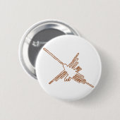 Nazca Lines Hummingbird Sketch Button (Vorne & Hinten)