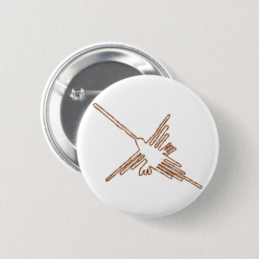 Nazca Lines Hummingbird Sketch Button (Vorne & Hinten)