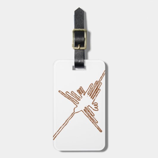 Nazca Lines Hummingbird Sketch Gepäckanhänger (Vorderseite vertikal)