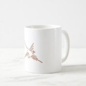 Nazca Lines Hummingbird Sketch Kaffeetasse (VorderseiteRechts)