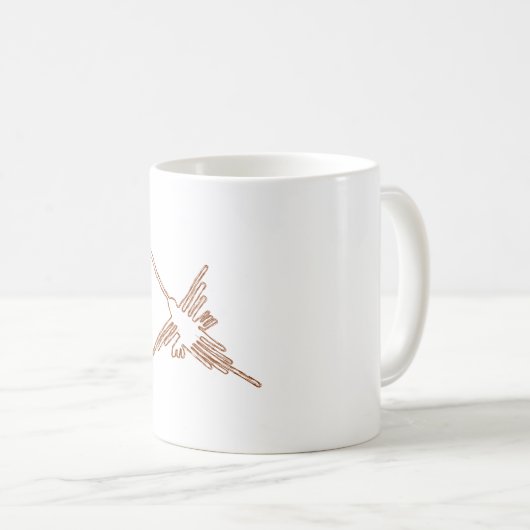 Nazca Lines Hummingbird Sketch Kaffeetasse (VorderseiteRechts)