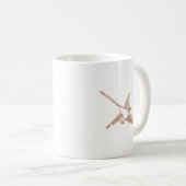 Nazca Lines Hummingbird Sketch Kaffeetasse (VorderseiteRechts)