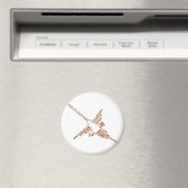 Nazca Lines Hummingbird Sketch Magnet (In Situ (Geschirrspüler))