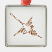 Nazca Lines Hummingbird Sketch Ornament Aus Metall (Vorne)