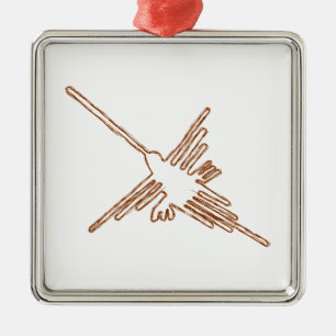 Nazca Lines Hummingbird Sketch Ornament Aus Metall