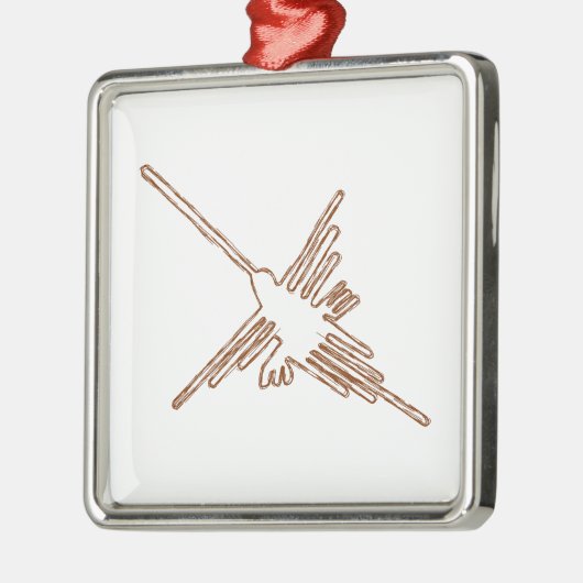 Nazca Lines Hummingbird Sketch Ornament Aus Metall (Links)