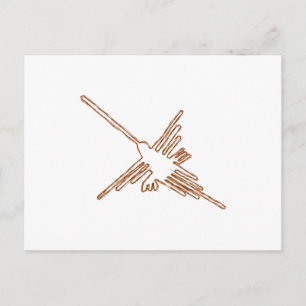 Nazca Lines Hummingbird Sketch Postkarte
