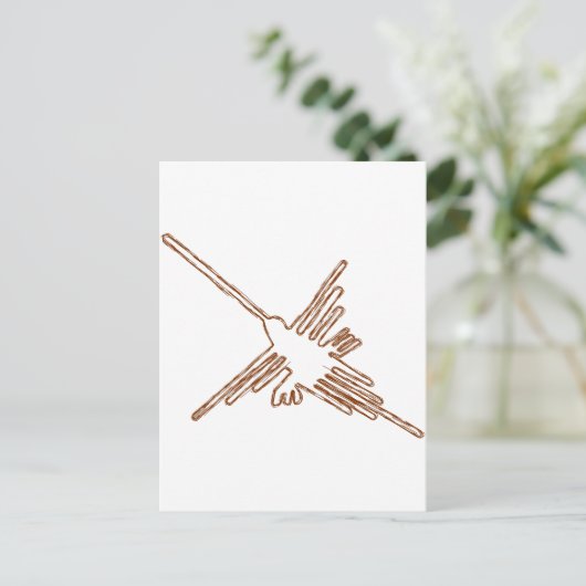 Nazca Lines Hummingbird Sketch Postkarte (Stehend Vorderseite)