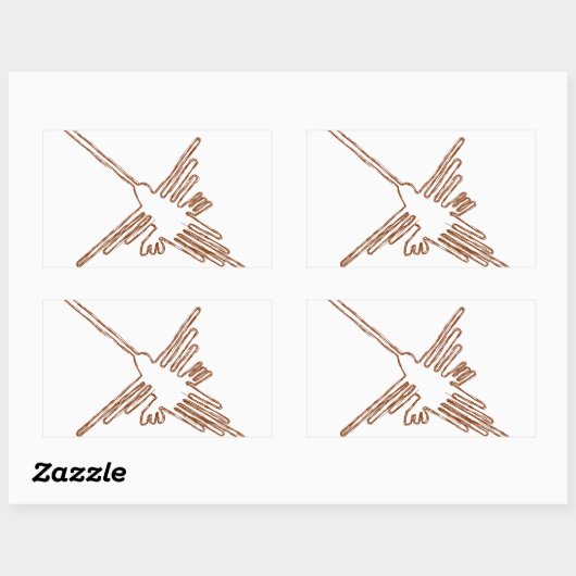 Nazca Lines Hummingbird Sketch Rechteckiger Aufkleber (Blatt)