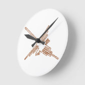 Nazca Lines Hummingbird Sketch Runde Wanduhr (Winkel)