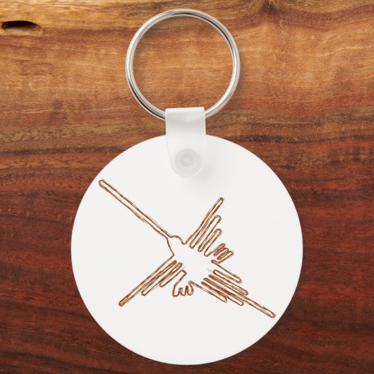 Nazca Lines Hummingbird Sketch Schlüsselanhänger (Vorderseite)