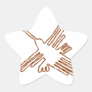 Nazca Lines Hummingbird Sketch Stern-Aufkleber