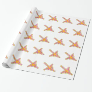 Nazca-Linien Kolibri mit faltiger Papierwirkung Geschenkpapier
