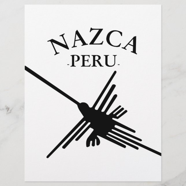 Nazca Peru Hummingbird mit geschwungenem Text (Vorderseite)