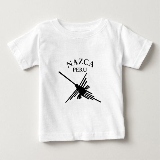 Nazca Peru Hummingbird mit geschwungenem Text Baby T-shirt (Vorderseite)