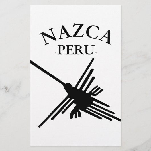 Nazca Peru Hummingbird mit geschwungenem Text Briefpapier (Vorderseite)