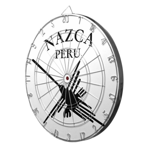 Nazca Peru Hummingbird mit geschwungenem Text Dartscheibe (Vorderseite rechts)