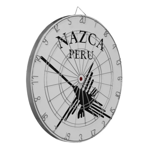 Nazca Peru Hummingbird mit geschwungenem Text Dartscheibe (Vorderseite Links)