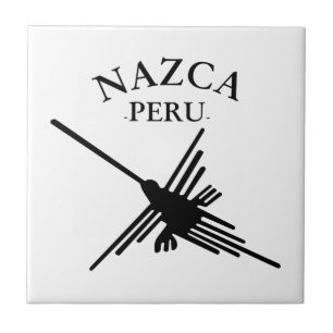 Nazca Peru Hummingbird mit geschwungenem Text Fliese
