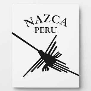 Nazca Peru Hummingbird mit geschwungenem Text Fotoplatte