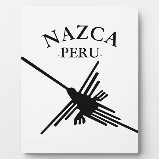 Nazca Peru Hummingbird mit geschwungenem Text Fotoplatte (Vorderseite)