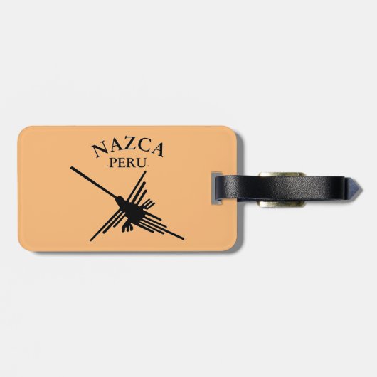 Nazca Peru Hummingbird mit geschwungenem Text Gepäckanhänger (Rückseite horizontal)