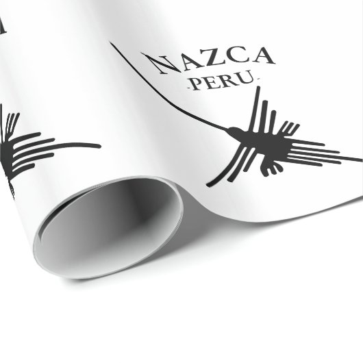 Nazca Peru Hummingbird mit geschwungenem Text Geschenkpapier (Rolleneckpunkt)