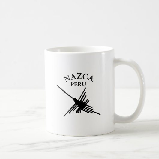 Nazca Peru Hummingbird mit geschwungenem Text Kaffeetasse (Rechts)