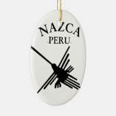Nazca Peru Hummingbird mit geschwungenem Text Keramik Ornament (Rechts)