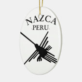 Nazca Peru Hummingbird mit geschwungenem Text Keramik Ornament (Links)