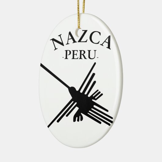 Nazca Peru Hummingbird mit geschwungenem Text Keramik Ornament (Links)