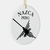 Nazca Peru Hummingbird mit geschwungenem Text Keramik Ornament (Rechts)