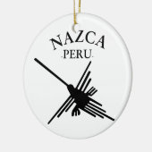 Nazca Peru Hummingbird mit geschwungenem Text Keramik Ornament (Links)