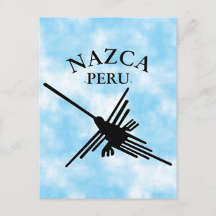 Nazca Peru Hummingbird mit geschwungenem Text Postkarte