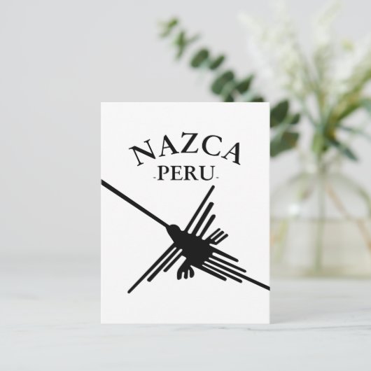 Nazca Peru Hummingbird mit geschwungenem Text Postkarte (Stehend Vorderseite)
