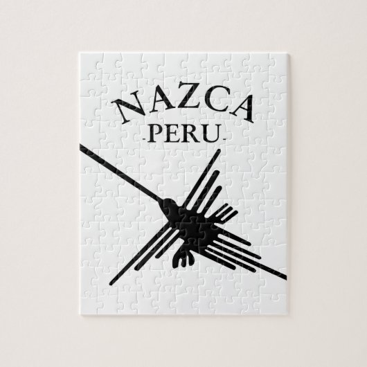 Nazca Peru Hummingbird mit geschwungenem Text Puzzle (Vertikal)