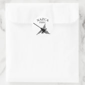 Nazca Peru Hummingbird mit geschwungenem Text Runder Aufkleber (Tasche)