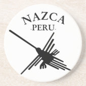 Nazca Peru Hummingbird mit geschwungenem Text Sandstein Untersetzer (Vorne)