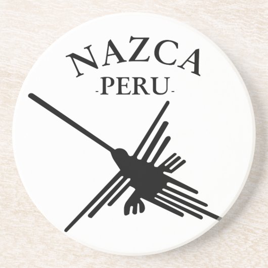 Nazca Peru Hummingbird mit geschwungenem Text Sandstein Untersetzer (Vorne)