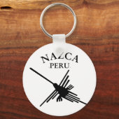 Nazca Peru Hummingbird mit geschwungenem Text Schlüsselanhänger (Vorderseite)